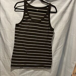 GAP Black and White Striped Tank Top
